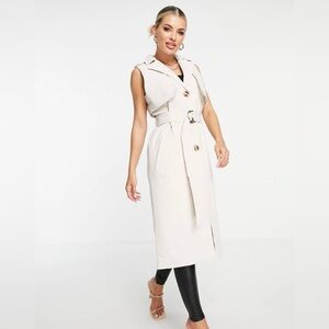 4th & Reckless Cream Arden Sleeveless Trench Coat Vest